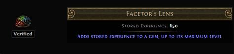 poe facetor's lens cost.